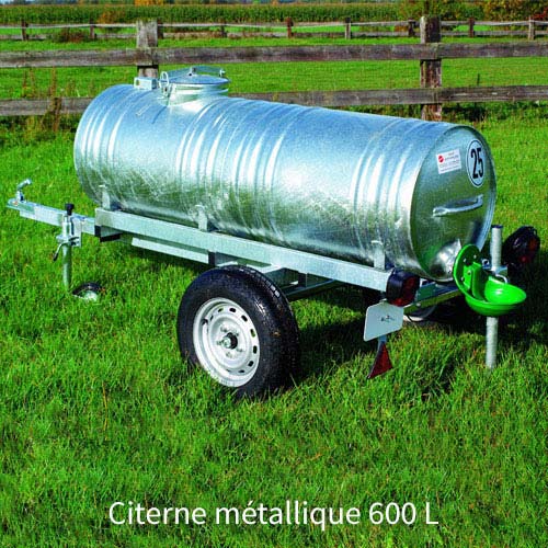 CITERNE MÉTALLIQUE SUR ROUES 600L