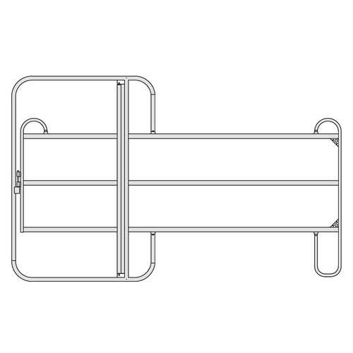 CLÔTURE MOBILE PANEL 3 TUBES AVEC PORTE