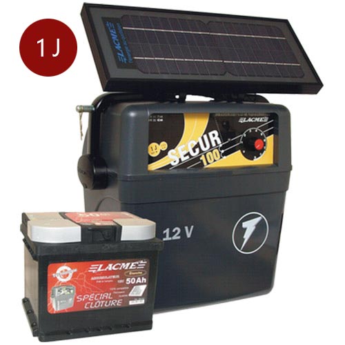 ÉLECTRIFICATEUR SECUR SOLIS 6 W + ACCU 50 AH