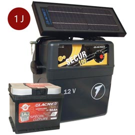 ÉLECTRIFICATEUR SECUR SOLIS 6 W + ACCU 50 AH