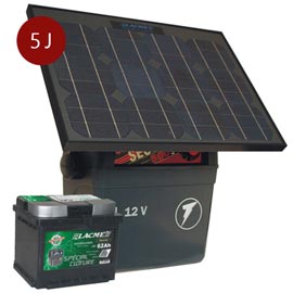 ÉLECTRIFICATEUR SECUR SUN 25 W + ACCU 62 AH